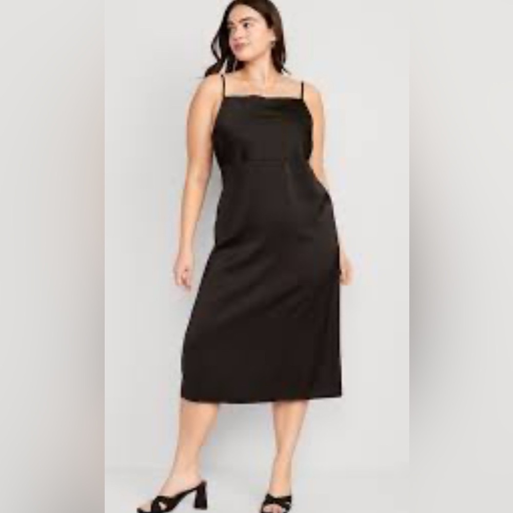 Old Navy | Black | Cowl Neck | Spaghetti Strap | Satin | Slip Dress | Size S